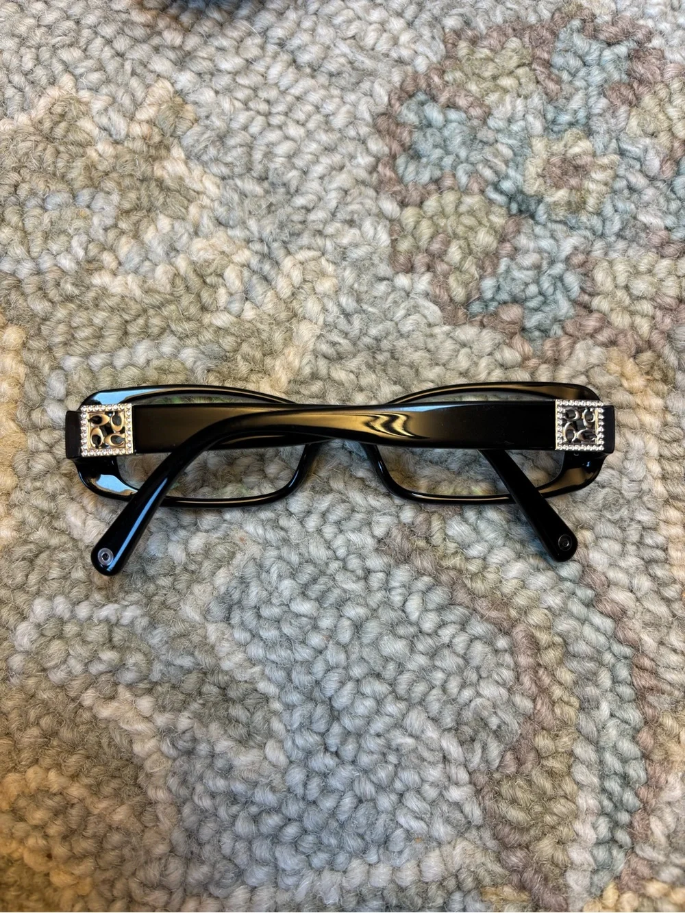 Coach Black and Gold Accent Rectangular Eyeglasses